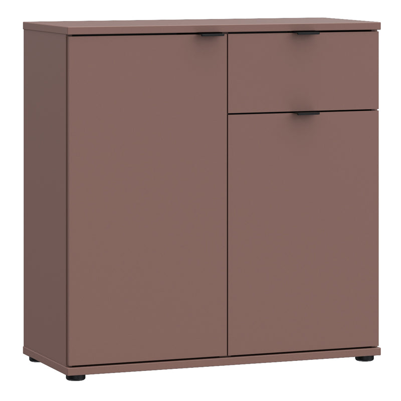 Ganymede 2 Door Cupboard with Drawer in Terracotta – image 1