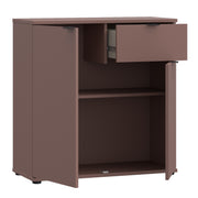 Ganymede 2 Door Cupboard with Drawer in Terracotta – image 3
