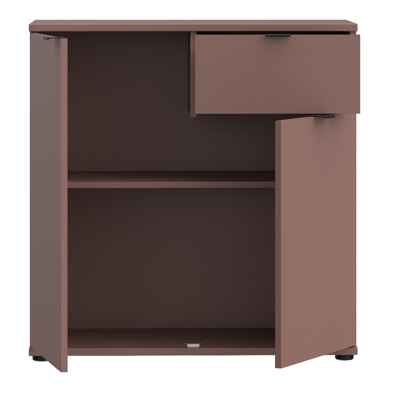 Ganymede 2 Door Cupboard with Drawer in Terracotta – image 4