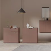 Ganymede 2 Door Cupboard with Drawer in Terracotta – image 6