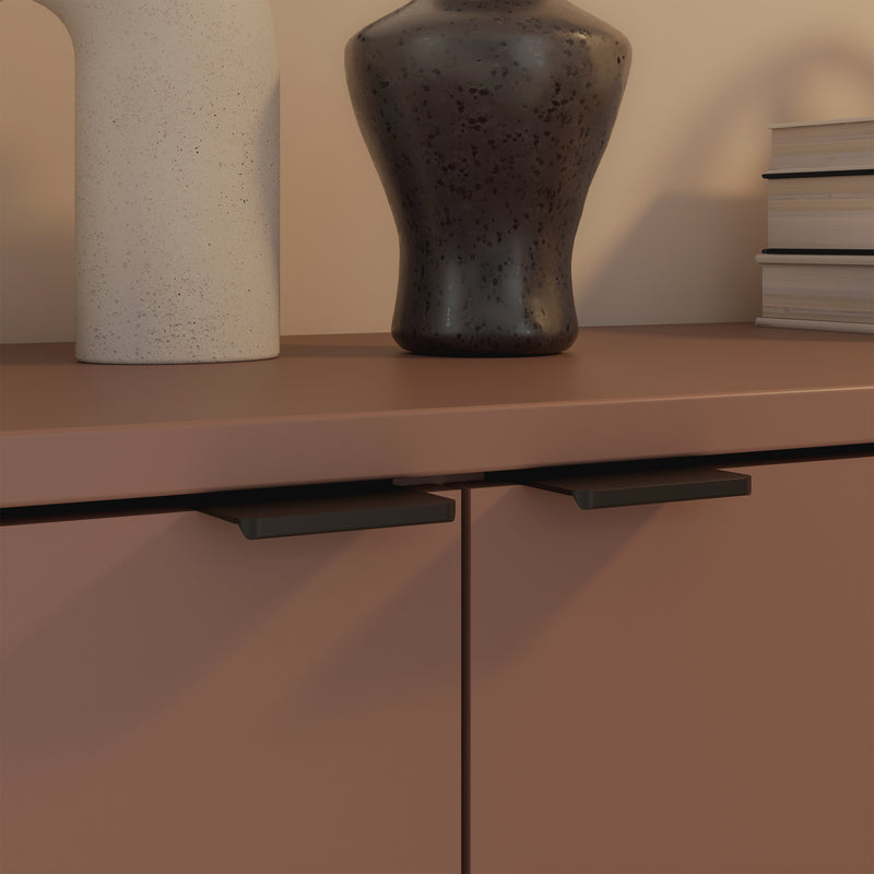 Ganymede 2 Door Cupboard with Drawer in Terracotta – image 8