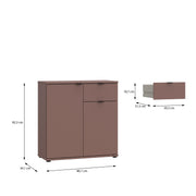 Ganymede 2 Door Cupboard with Drawer in Terracotta – image 9