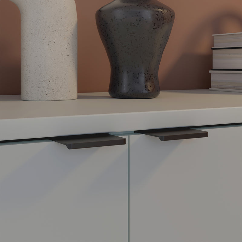Ganymede Wide 3 Door Cupboard with Drawer in Light Grey – image 8