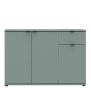 Ganymede Wide 3 Door Cupboard with Drawer in Sage Green – image 2
