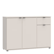 Ganymede Wide 3 Door Cupboard with Drawer in Sand – image 1
