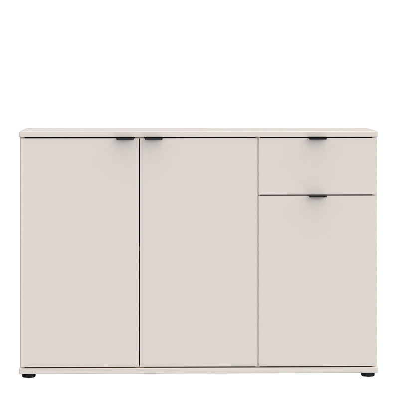 Ganymede Wide 3 Door Cupboard with Drawer in Sand – image 2