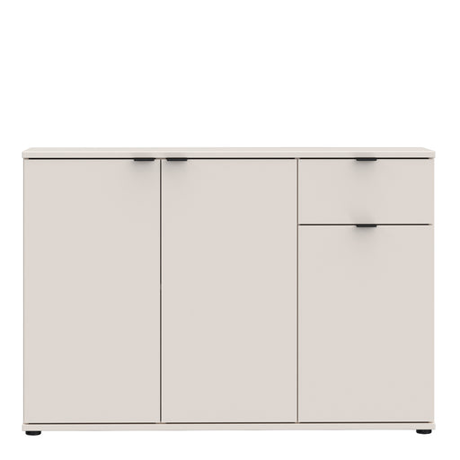 Ganymede Wide 3 Door Cupboard with Drawer in Sand – image 2