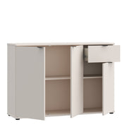 Ganymede Wide 3 Door Cupboard with Drawer in Sand – image 3