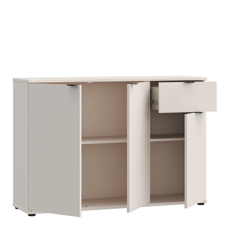Ganymede Wide 3 Door Cupboard with Drawer in Sand – image 3