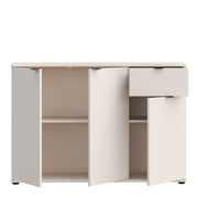 Ganymede Wide 3 Door Cupboard with Drawer in Sand – image 4