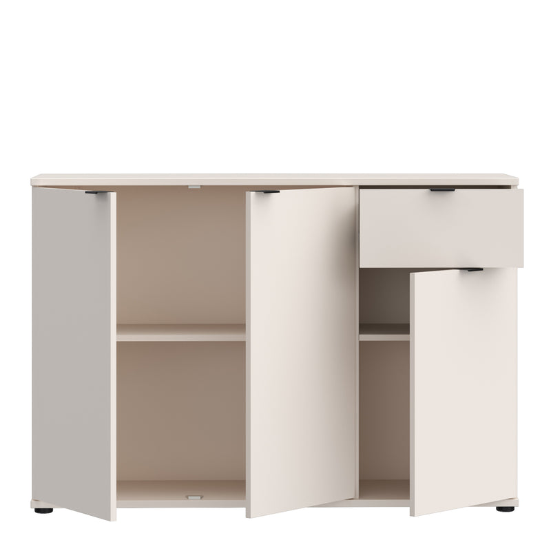 Ganymede Wide 3 Door Cupboard with Drawer in Sand – image 4