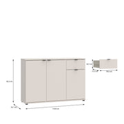 Ganymede Wide 3 Door Cupboard with Drawer in Sand – image 9