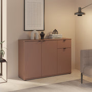 Ganymede Wide 3 Door Cupboard with Drawer in Terracotta – image 5