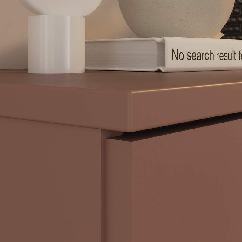 Ganymede Wide 3 Door Cupboard with Drawer in Terracotta – image 7