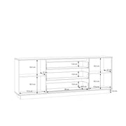 Ganymede Large Sideboard with 3 Drawers & 2 Doors in Mauvella Oak and Sand – image 12