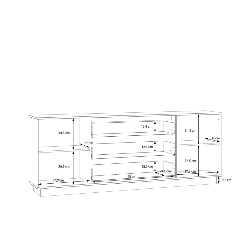 Ganymede Large Sideboard with 3 Drawers & 2 Doors in Mauvella Oak and Sand – image 12