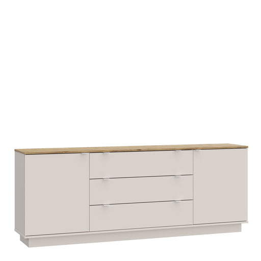 Ganymede Large Sideboard with 3 Drawers & 2 Doors in Mauvella Oak and Sand – image 1