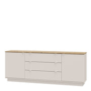 Ganymede Large Sideboard with 3 Drawers & 2 Doors in Mauvella Oak and Sand – image 3