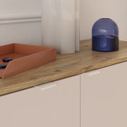 Ganymede Large Sideboard with 3 Drawers & 2 Doors in Mauvella Oak and Sand – image 9