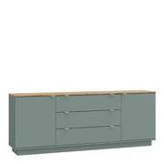 Ganymede Large Sideboard with 3 Drawers & 2 Doors in Mauvella Oak and Sage – image 1