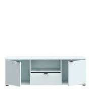 Ganymede Wide TV Unit with Open Shelf, Drawer & 2 Doors in Light Grey – image 4