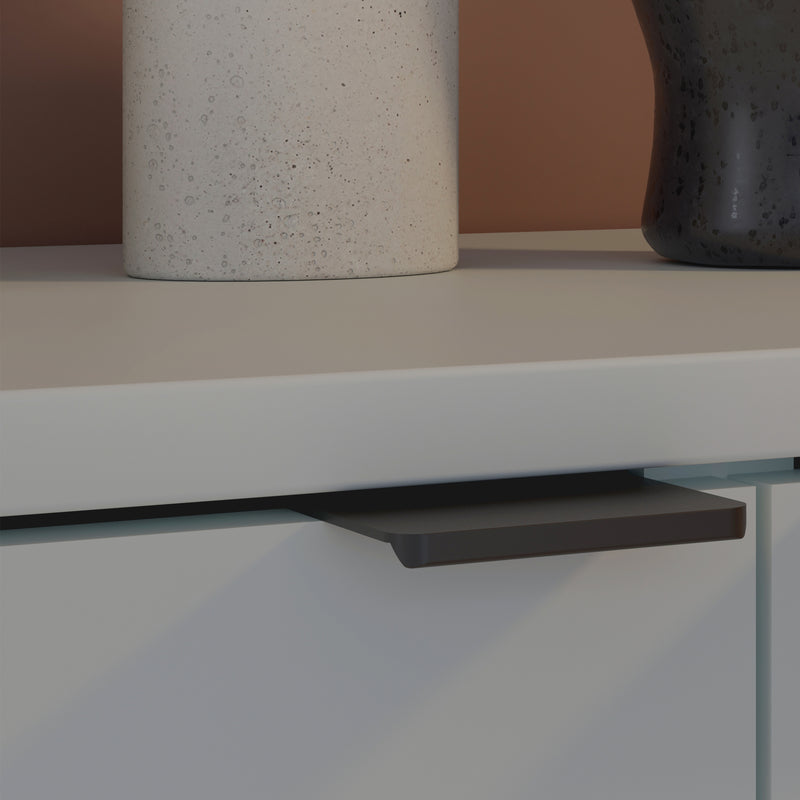 Ganymede Wide TV Unit with Open Shelf, Drawer & 2 Doors in Light Grey – image 8