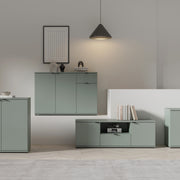 Ganymede Wide TV Unit with Open Shelf & 2 Doors in Sage Green – image 6