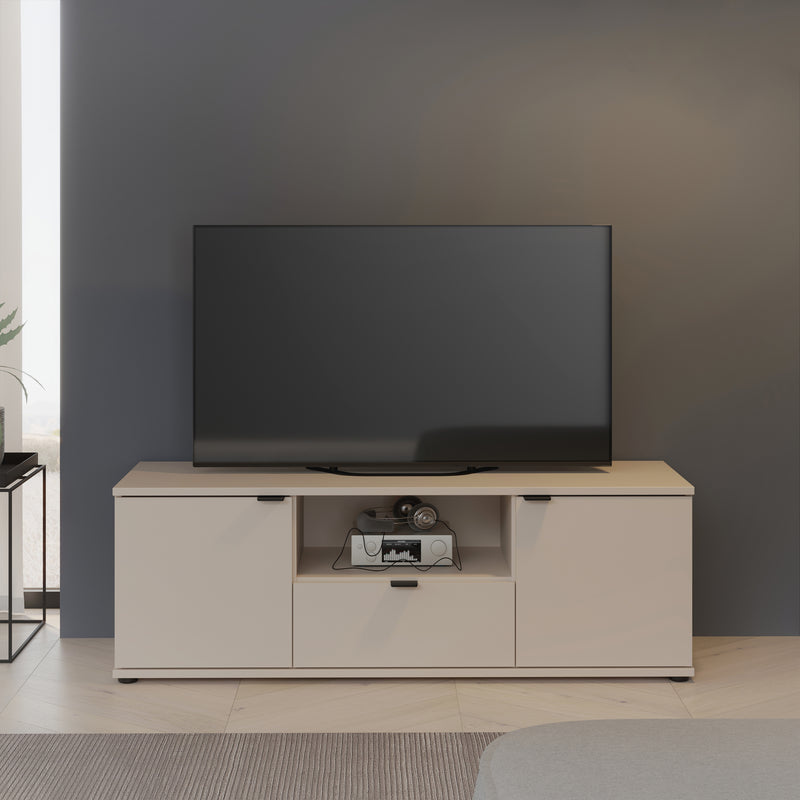 Ganymede TV Unit with Open Shelf, Drawer & 2 Doors in Sand – image 5