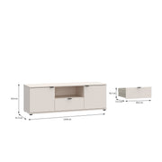 Ganymede TV Unit with Open Shelf, Drawer & 2 Doors in Sand – image 9