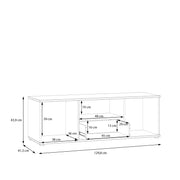 Ganymede Wide TV Unit with Open Shelf, Drawer & 2 Doors in Terracotta – image 10