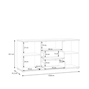 Ganymede TV Unit with Open Shelf, Drawer & 2 Doors in Light Grey – image 10