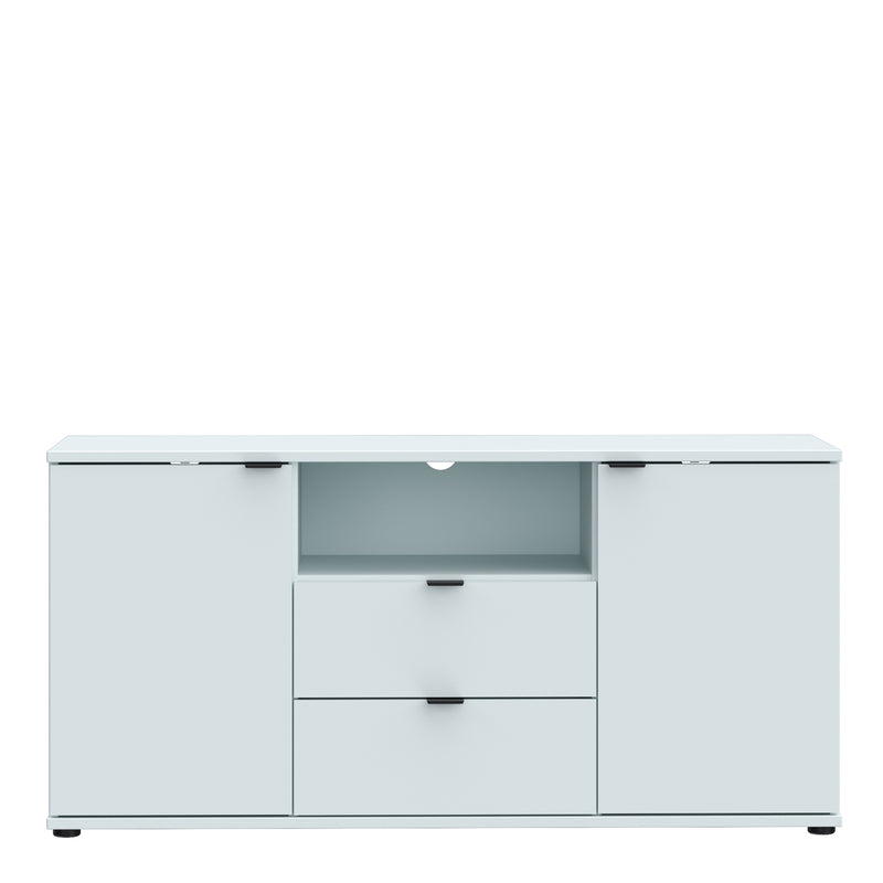 Ganymede TV Unit with Open Shelf, Drawer & 2 Doors in Light Grey – image 2