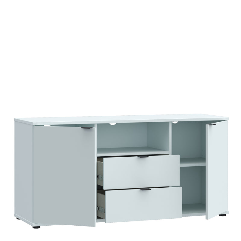 Ganymede TV Unit with Open Shelf, Drawer & 2 Doors in Light Grey – image 3