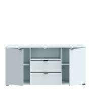 Ganymede TV Unit with Open Shelf, Drawer & 2 Doors in Light Grey – image 4