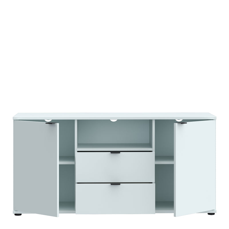 Ganymede TV Unit with Open Shelf, Drawer & 2 Doors in Light Grey – image 4
