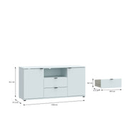 Ganymede TV Unit with Open Shelf, Drawer & 2 Doors in Light Grey – image 9