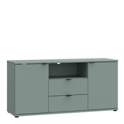 Ganymede TV Unit with Open Shelf, Drawer & 2 Doors in Sage Green – image 1