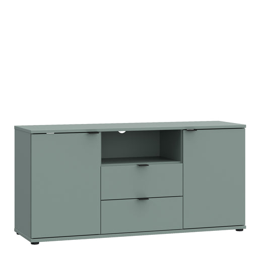 Ganymede TV Unit with Open Shelf, Drawer & 2 Doors in Sage Green – image 1