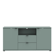 Ganymede TV Unit with Open Shelf, Drawer & 2 Doors in Sage Green – image 2