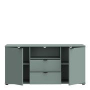 Ganymede TV Unit with Open Shelf, Drawer & 2 Doors in Sage Green – image 4