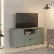 Ganymede TV Unit with Open Shelf, Drawer & 2 Doors in Sage Green – image 5