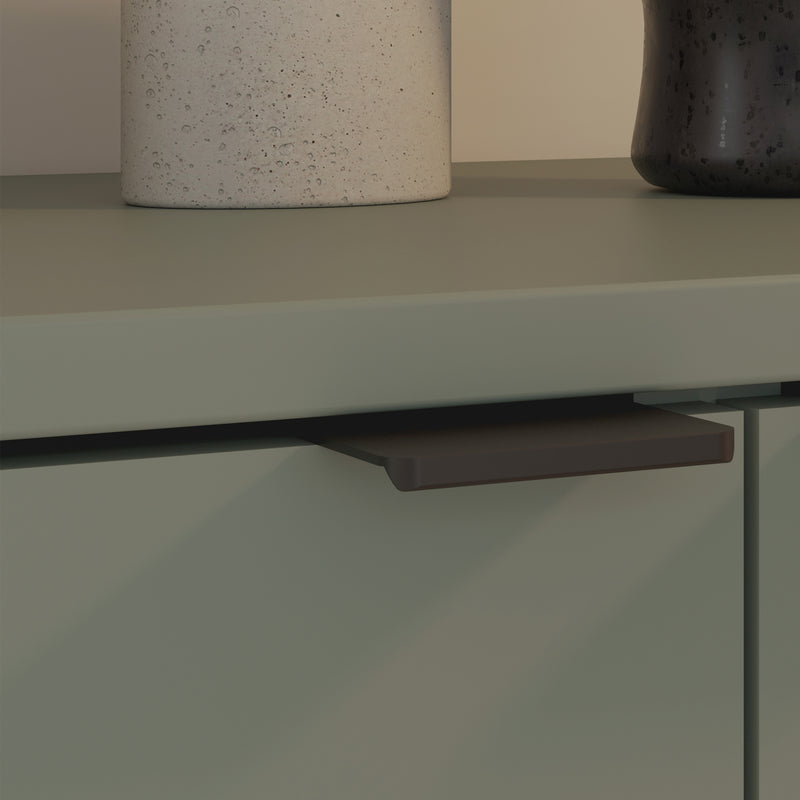 Ganymede TV Unit with Open Shelf, Drawer & 2 Doors in Sage Green – image 8