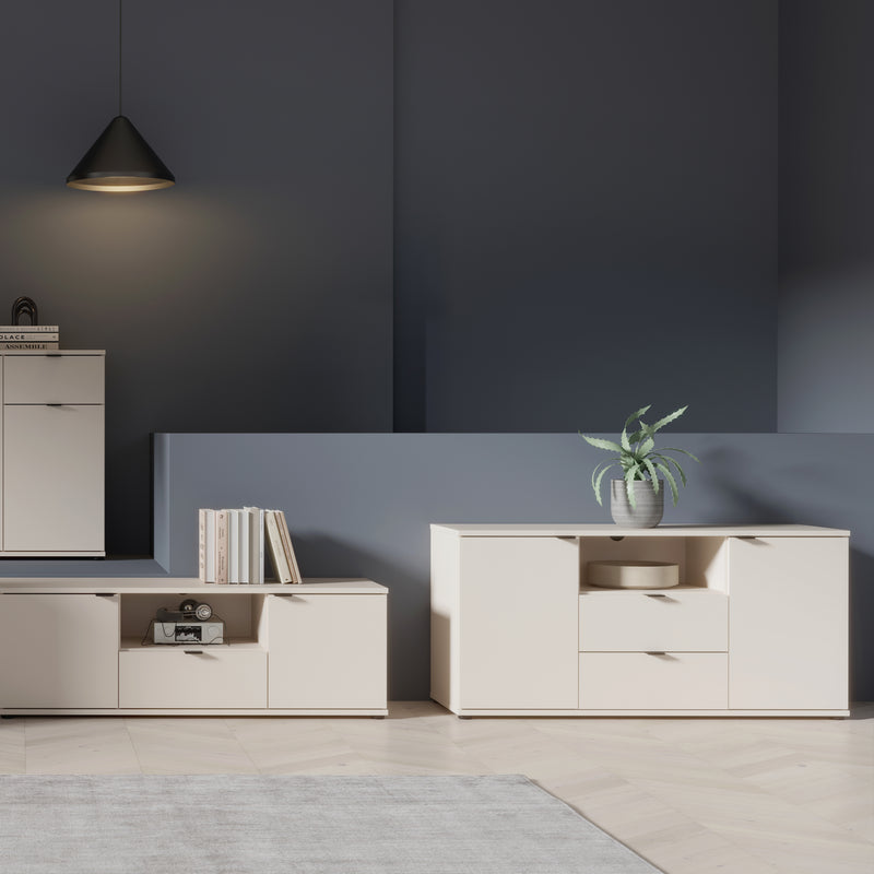 Ganymede TV Unit with Open Shelf, 2 Drawers & 2 Doors in Sand – image 6