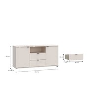 Ganymede TV Unit with Open Shelf, 2 Drawers & 2 Doors in Sand – image 9