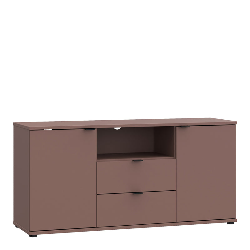Ganymede TV Unit with Open Shelf, 2 Drawers & 2 Doors in Terracotta – image 1