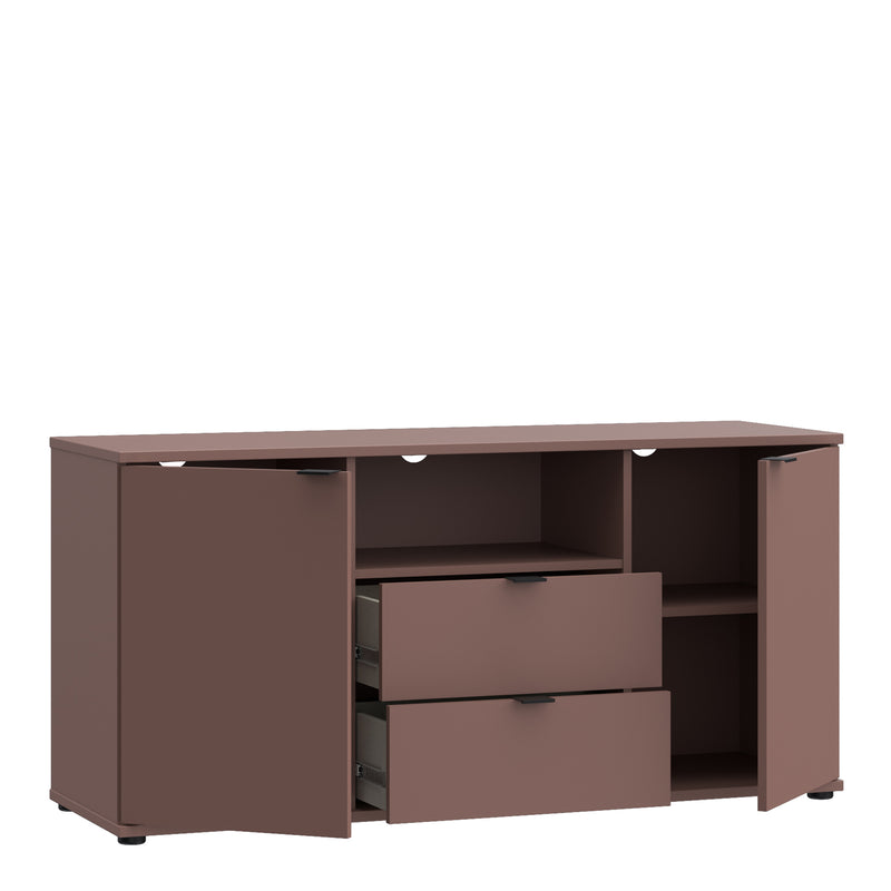 Ganymede TV Unit with Open Shelf, 2 Drawers & 2 Doors in Terracotta – image 3