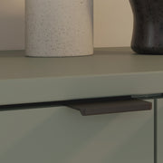 Ganymede Wide TV Unit with Open Shelving, 2 Drawers & 2 Doors in Sage Green – image 9