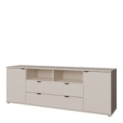 Ganymede Wide TV Unit with Open Shelving, 2 Drawers & 2 Doors in Sand – image 3