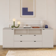 Ganymede Wide TV Unit with Open Shelving, 2 Drawers & 2 Doors in Sand – image 7