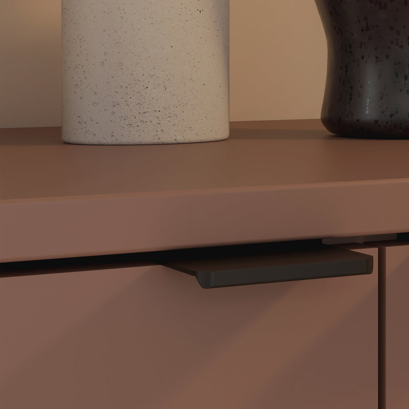 Ganymede Wide TV Unit with Open Shelving, 2 Drawers & 2 Doors in Terracotta – image 9